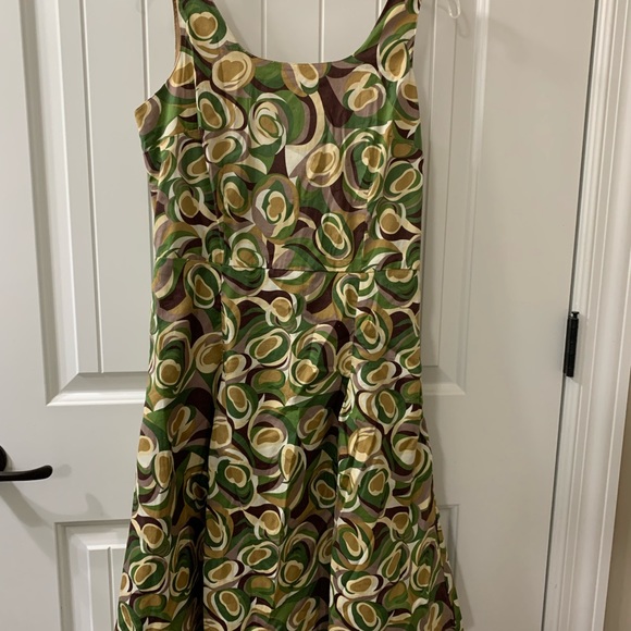Petite Sophisticate 8P Sun Dress Sleeveless multi print green mauve ivory - Picture 1 of 9